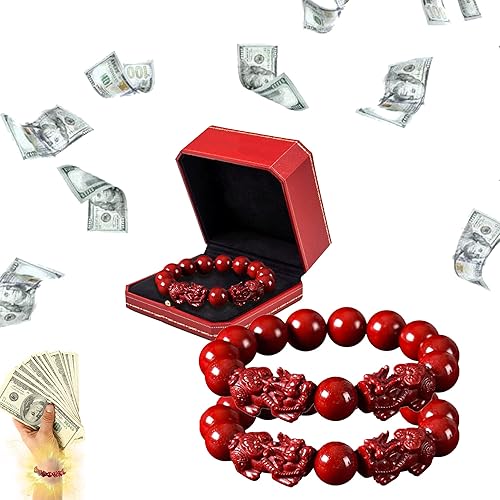 Pulsera de cinabrio Feng Shui para mujer, cinabrio en polvo, Feng Shui, pulsera de Feng Shui para riqueza y protección, amuleto de dinero de buena