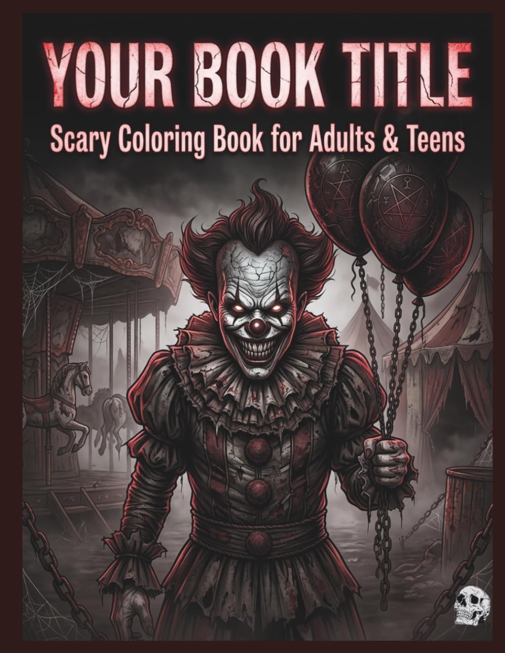 Scary Clown Horror Coloring Book: Creepy Killer Clowns and Evil Circus Scenes for Adult Relaxation and Stress Relief