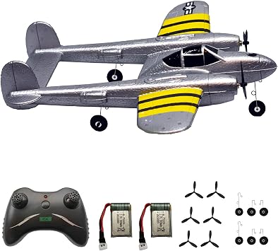 RC Plane Remote Control Airplane RTF 2.4GHz 2CH Radio Control P38 Lighting Aircraft for Beginner