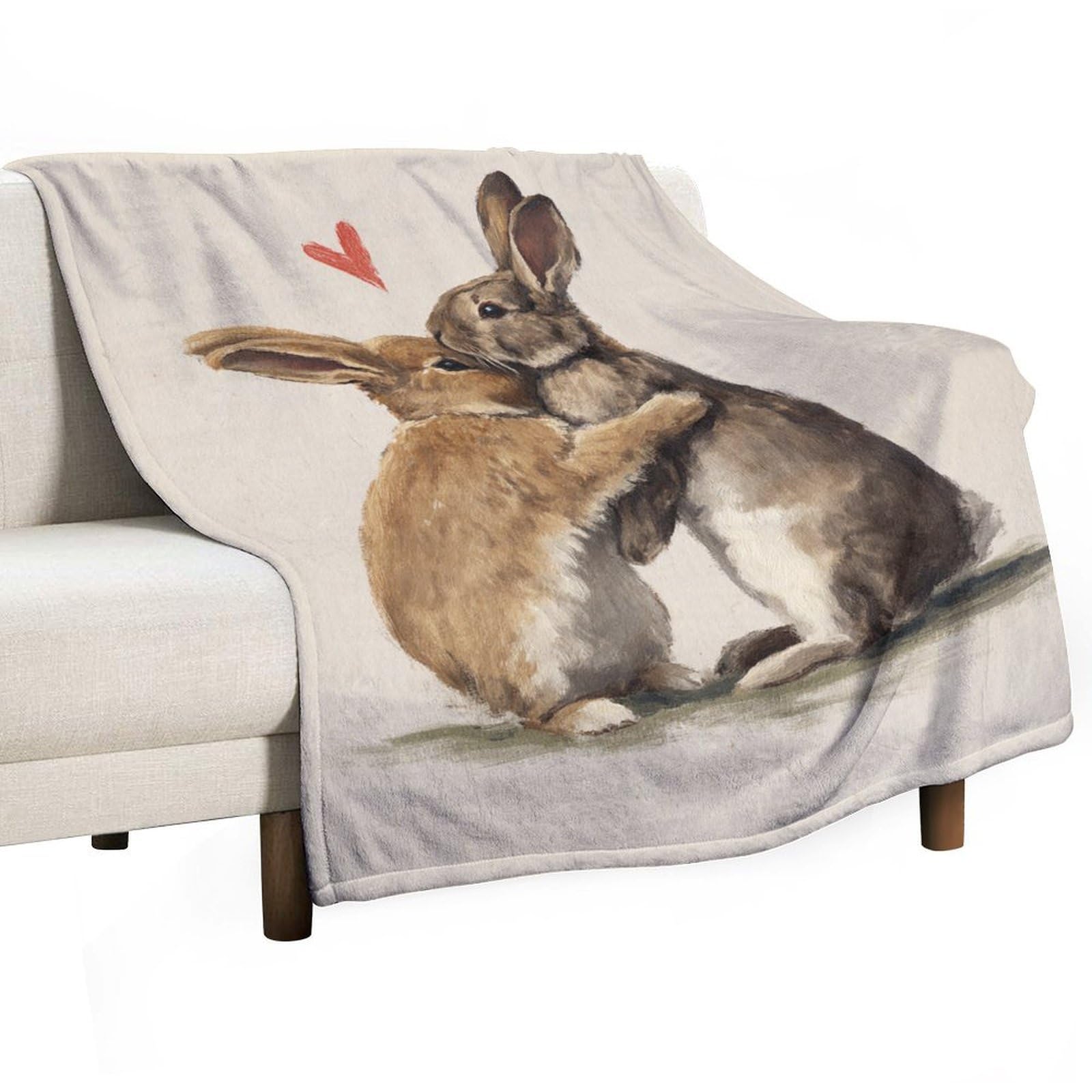 Couverture vintage lapins anti-bouloche fini les plaids usés