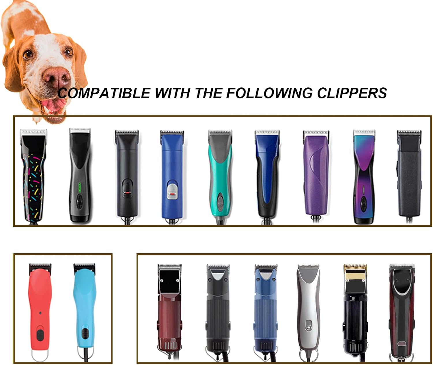 10+7+5+4 Skip tooth Detachable Pet Dog Grooming Steel Blades Set,Compatible with Andis,Oster A5,Wahl KM10 Series Clippers,Cut Length 1/16"(1.5mm) to 3/8”(9.5mm),4 Pack (10+7+5+4 Skip tooth Blade)