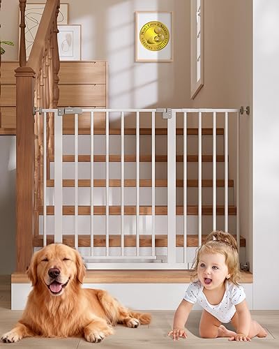 Miniatura 10 de InnoTruth Puerta de bebé de 29.5 a 40.75 pulgadas para escaleras, puertas para perros de 30 pulgadas de alto para puertas y pasillos, puerta de Negro