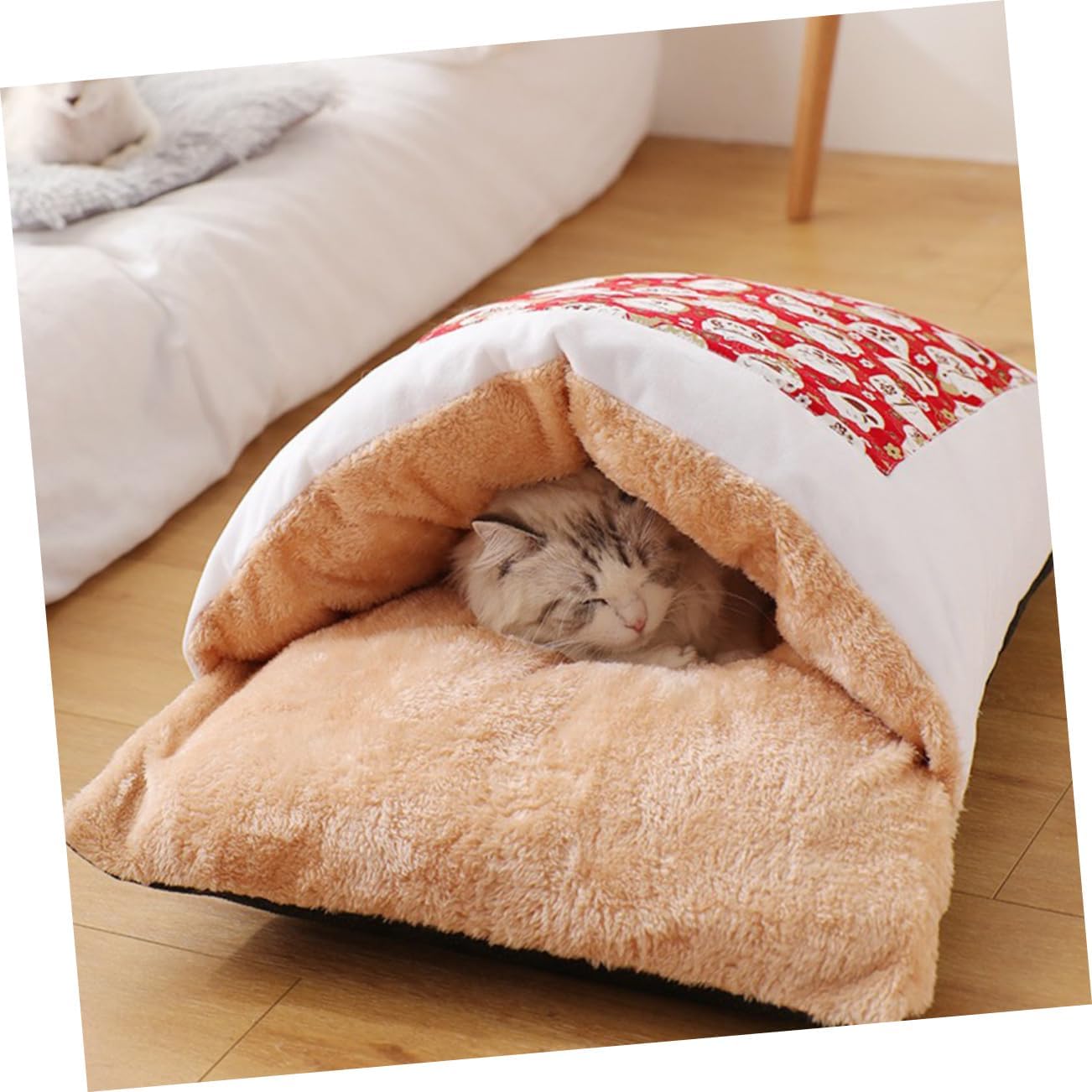 balacoo Cat Sleeping Bag Self-Warming Kitty Sack Plush Cat Cave Kitten Bed Cave Cozy Kitty Kennel for Puppy and Kitties