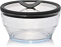 Vista 13 de Anyday Utensilios de cocina para microondas y recipiente de vidrio de 4 tazas con tapa de vidrio, almacenamiento profundo de alimentos sin plástico