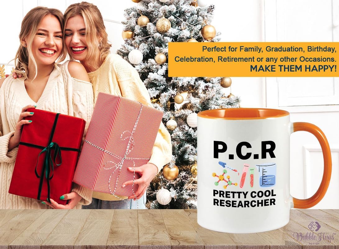 Med Laboratory Professionals 2Tone Mug 11oz Orange -Pretty Cwol Researches - Doctor Pharmacist Nurse Pediatrician Lab Scientist Lab Assistant Biologist Microbiology