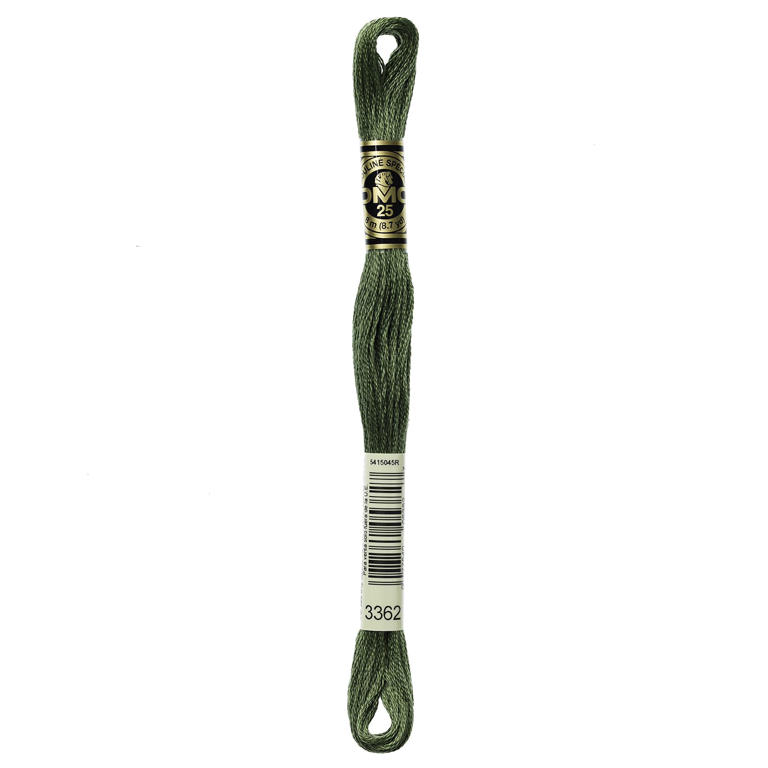 Fil de broderie en coton DMC vert foncé anti-effilochage pour toile Aïda