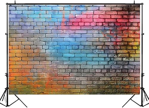 Miniatura 7 de LTLYH Telón de fondo de fotos de ladrillo colorido de 7 x 5 pies, para cumpleaños, boda, fiesta, fotografía, decoración de fondo, estudio de