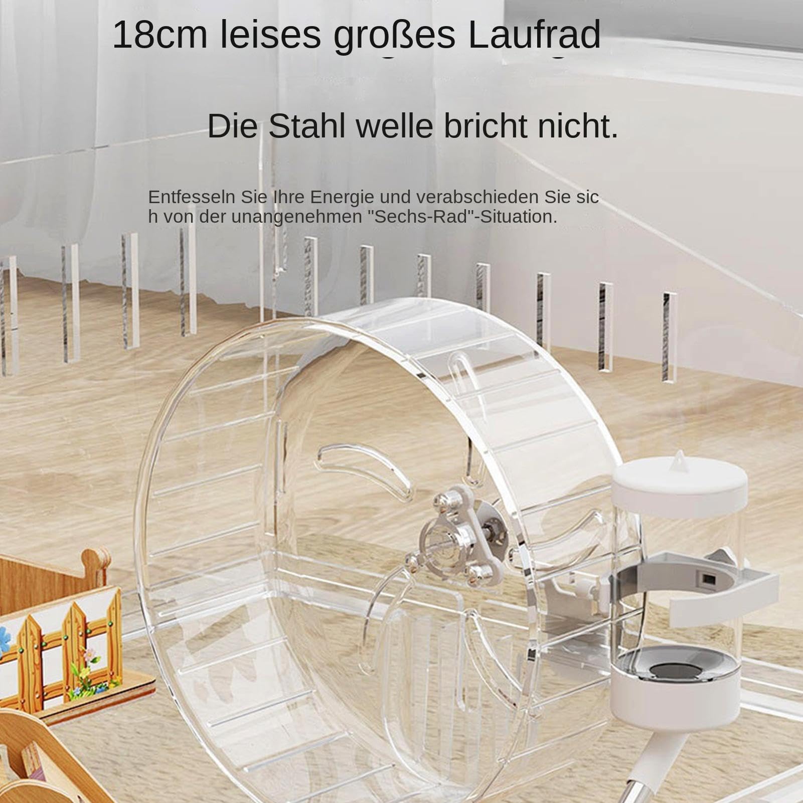 Hamsterkäfig - Hamsterkäfig Aus Holz | Kleintier-Lebensraum, 2-stöckiger, Transparenter Lebensraum Mit Laufrad, Wasserflasche, Badezimmer, Große Rattenhütte Aus Metall, Aktivität, Ruhe, Schlafen Und S