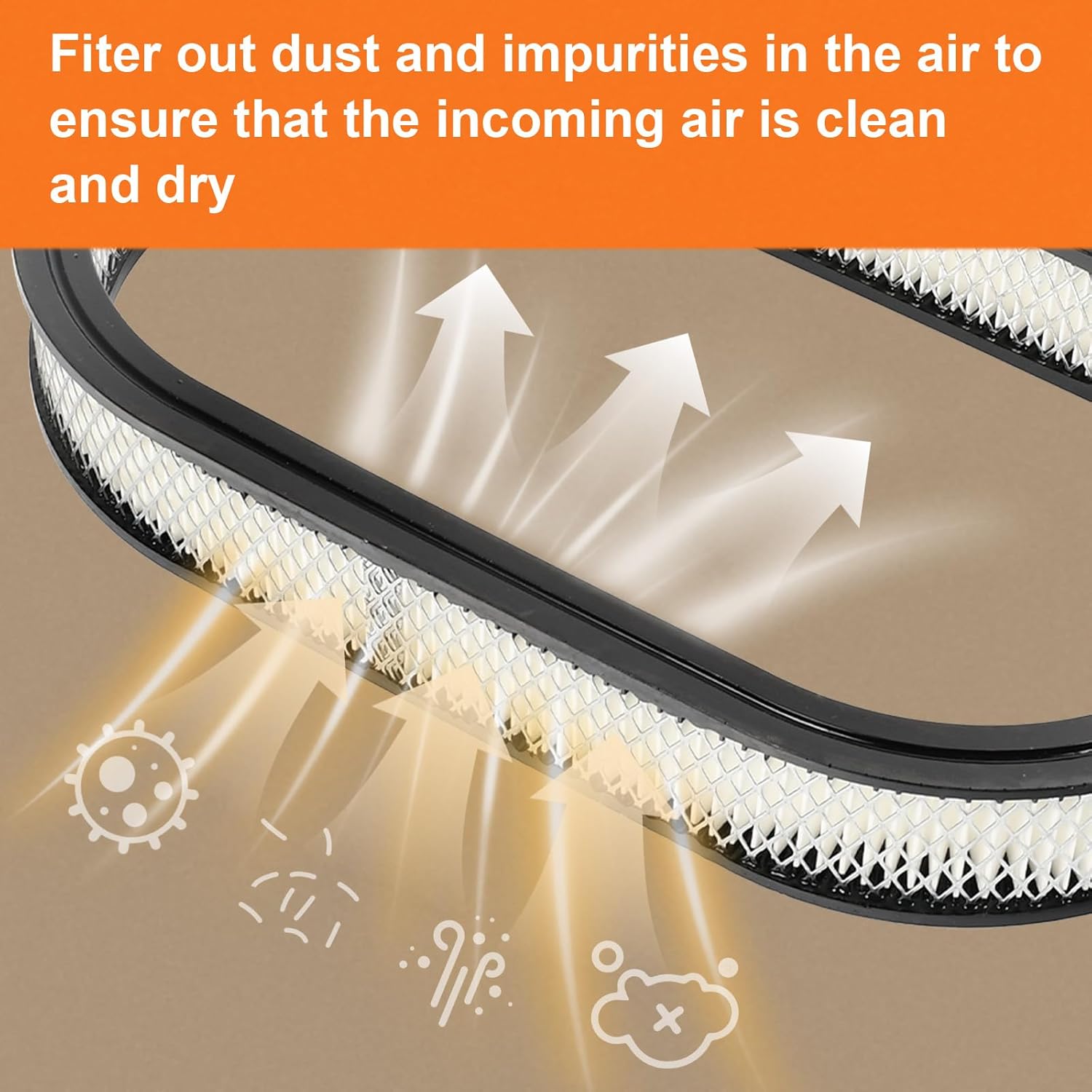 15" Oval Partial Finned Aluminum Air Cleaner Assembly Kit, Polished Air Cleaner for Carburetor with Filter Element