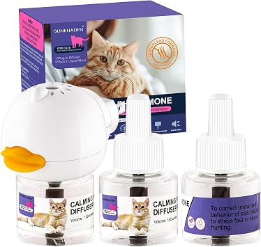 Cat Calming Pheromone Diffuser Reduces Conflict Between Cats Effective Anxiety Relief for Cats & Cat Calming Soothing 48ML 3 Refills Fits All Cats, 3 Packs