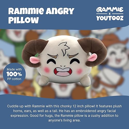 Miniatura 2 de Youtooz Rammie Angry - Almohada de peluche de 1 pie, suave y coleccionable de Youtooz Rammie Plush Collection