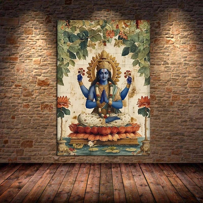 Toile imprimée Shiva et Saraswati art hindou premium 40x60 cm