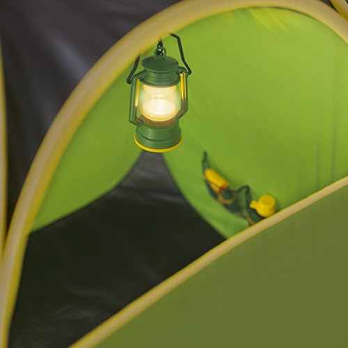 Miniatura 9 de John Deere Tienda de campaña emergente, juego de 18 piezas que incluye cantina, platos, utensilios, comida de juego, ollas, binoculares, linterna y