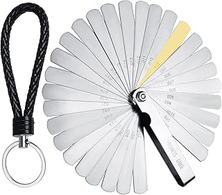 Feeler Gauge,32 Blades High Precision Steel Dual Marked Metric and Imperial Gap Feeler Gauges Measuring Tool Combined Feeler Gauge