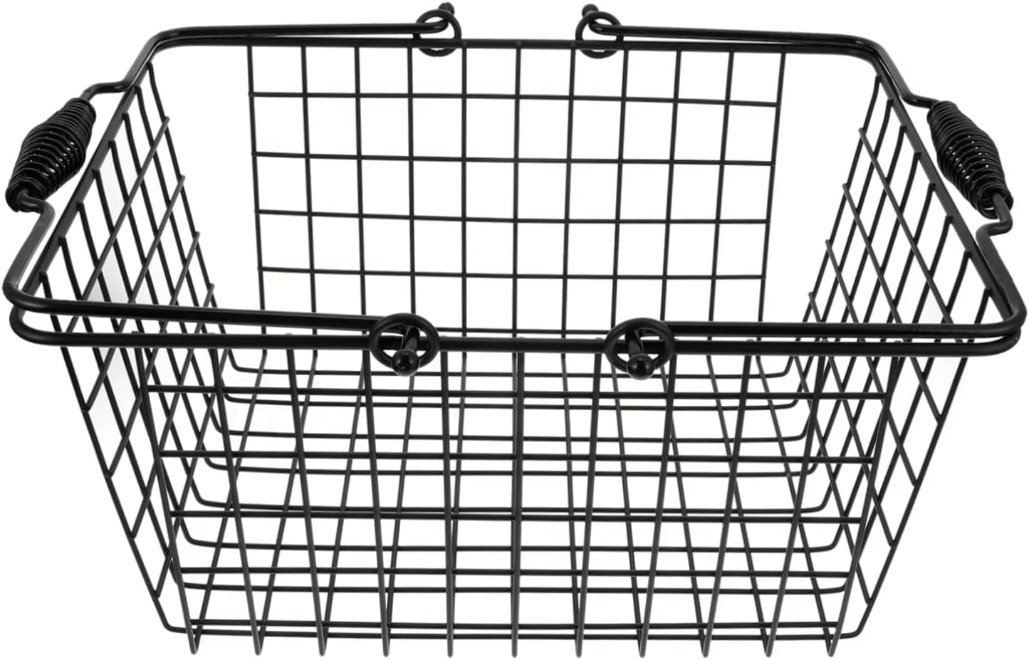 Cabilock 1pc Wrought Iron Shopping Basket Black Wire Baskets Kitchen