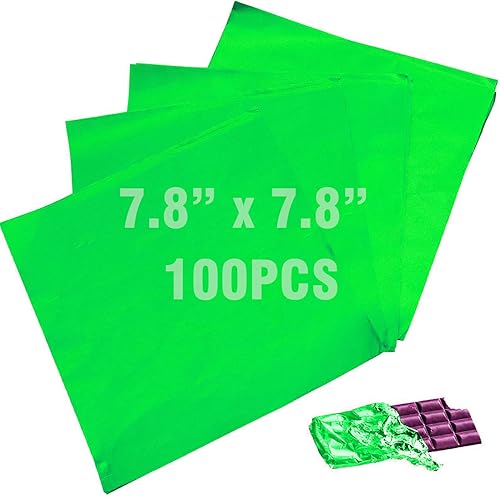 Envoltura de barra de caramelo de 7.8 x 7.8 pulgadas, 100 unidades de envoltorios grandes de barra de chocolate, papel de envoltura de papel de