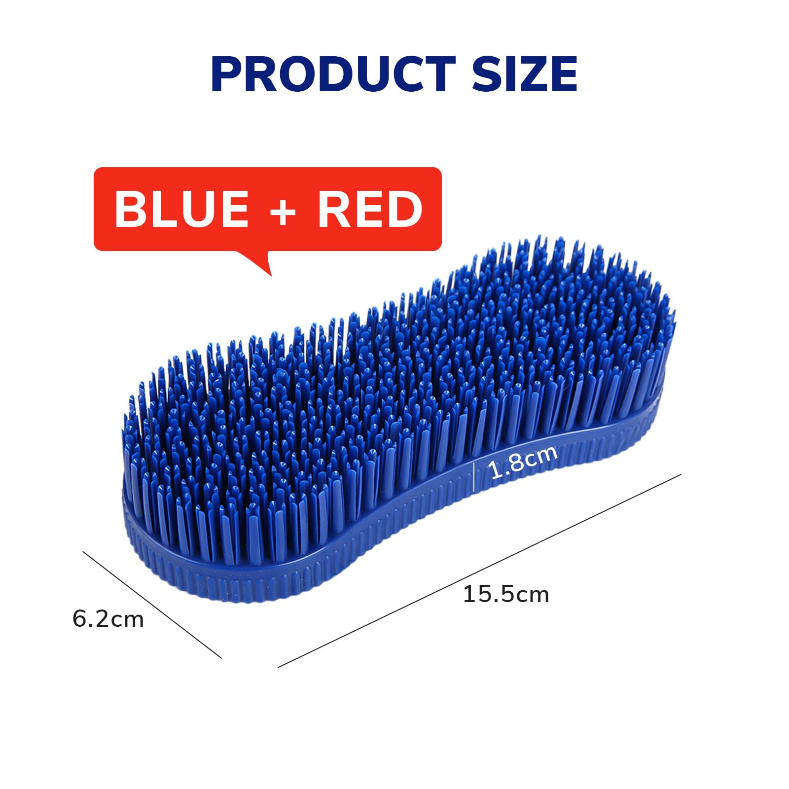 Buaak Magic Horse Grooming Brush Set, 2 Pcs Blue and Red Plastic Brushes - Image 2
