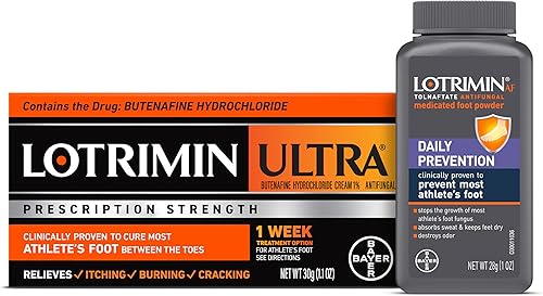 Vista 12 de Lotrimin Ultra tratamiento para pie de atleta de 1 semana, clorhidrato de butenafina de concentración recetada al 1%, cura la mayoría de casos