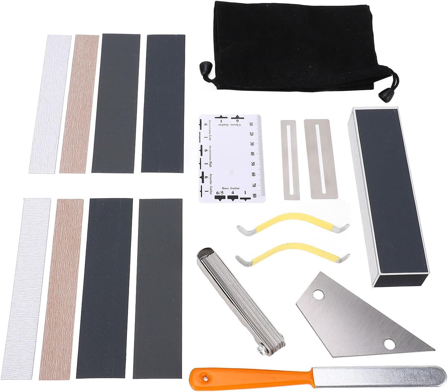 18PCS Guitar Luthier Tool Set, Multifunctional Guitar Maintenance Kit, Professional Guitar Repair Tools with Aluminum Alloy Components, Includes String Spacer and Fret Rocker for E