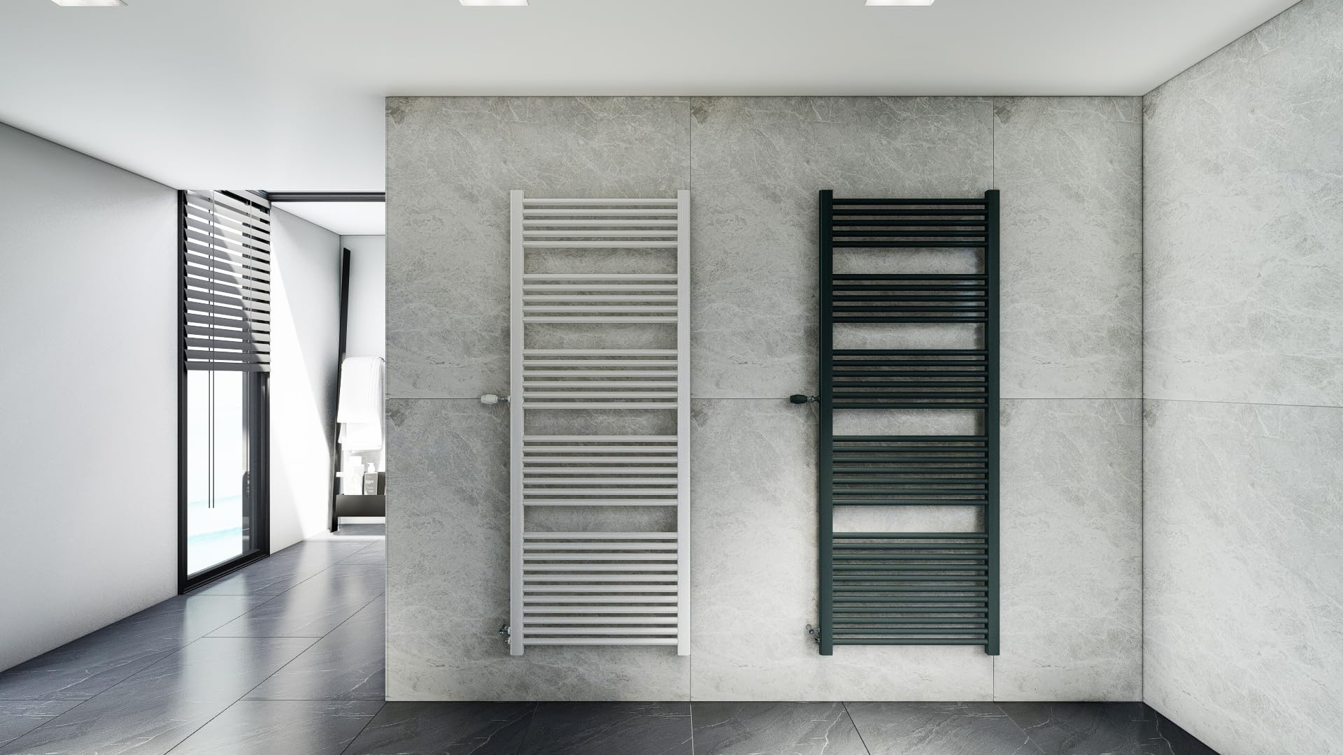 MC Heat Premium wymienny grzejnik renowacyjny, grzejnik łazienkowy, przyłącze boczne (500 mm x 1600 mm - przyłącze 900/940 mm)