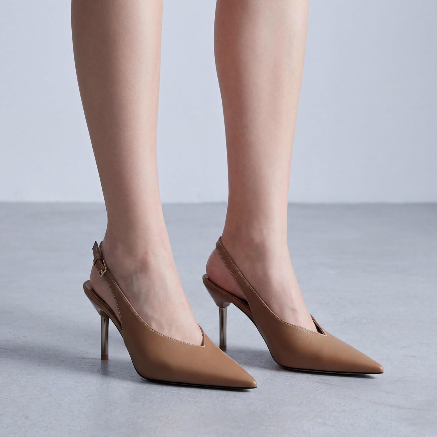 Women's Kitten Heels Pointed Closed Toe Adjustable Slingback Comfortable Pumps Shoes Elegant Wedding Dress Bridal Sexy Party - Image 3