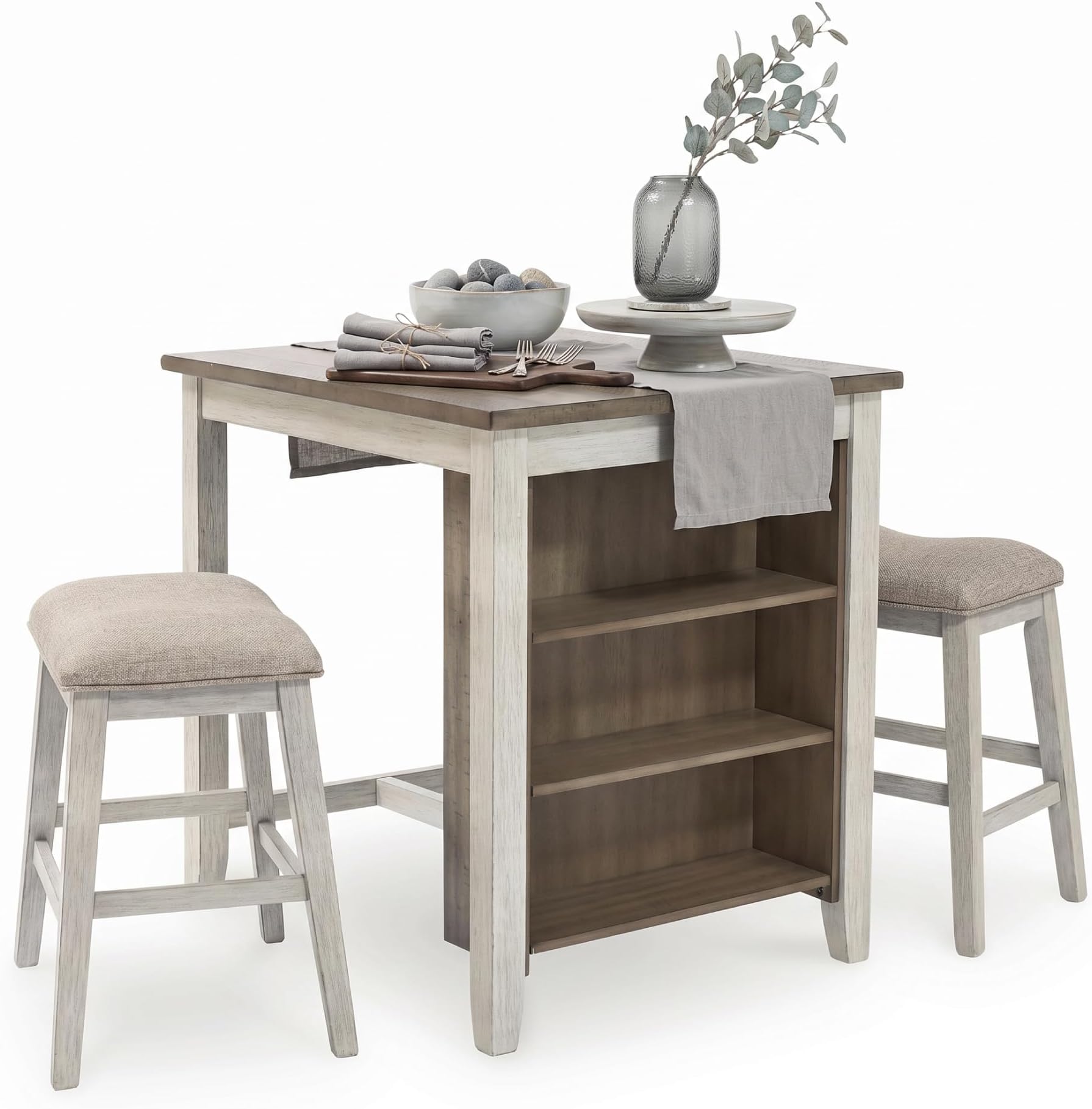 Signature Design by Ashley Skempton 3-Piece Counter Height Dining Table Set