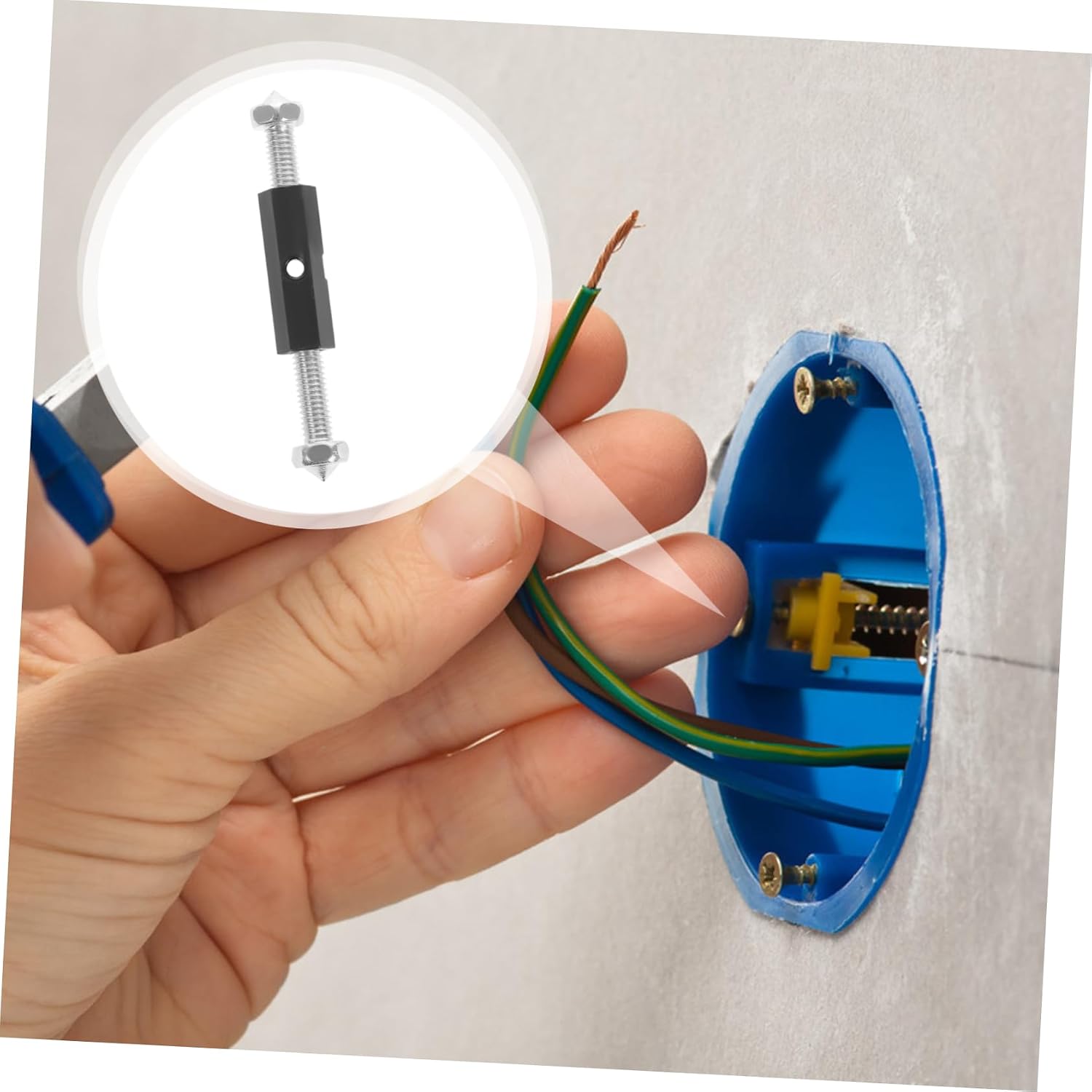 Angoily 10pcs Shadow Box Repair Artifact Cassette Repair Device for Drywall Flat Box Extender Outlet Screws Long