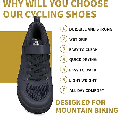Miniatura 4 de Zapatos de ciclismo de montaña MTB para hombre y mujer, para pedales planos, perfectos para montar en bicicleta de montaña DH enduro Cross Trail