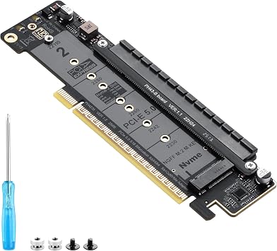 SinLoon PCIe 5.0 X16 Expansion Card, Splits X16 Slot into X8+X4+X4