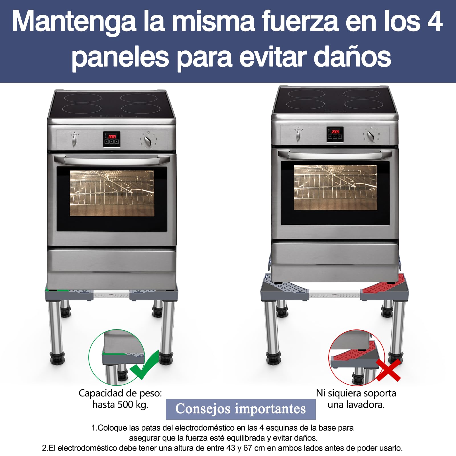 DEWEL Mini Base para Refrigerador, Base Ajustable para Lavavajillas, Altura Ajustable de 33-36cm, para Lavavajillas, Congelador Horizontal, Armario de Cocina y Electrodomésticos Estáticos Gris