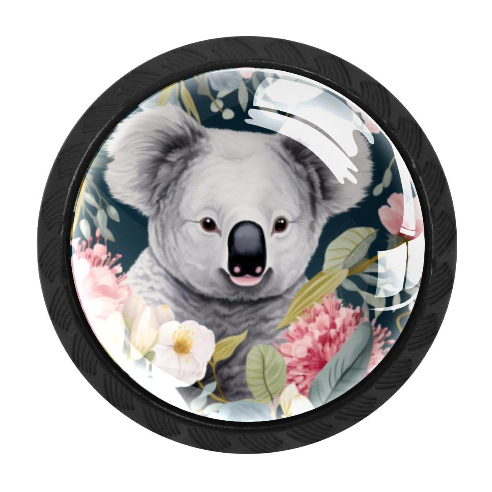 CHENZZZZ 4 Pack Round Cabinet Knobs for Kitchen Bathroom Closet Dresser Cabinets, Koala