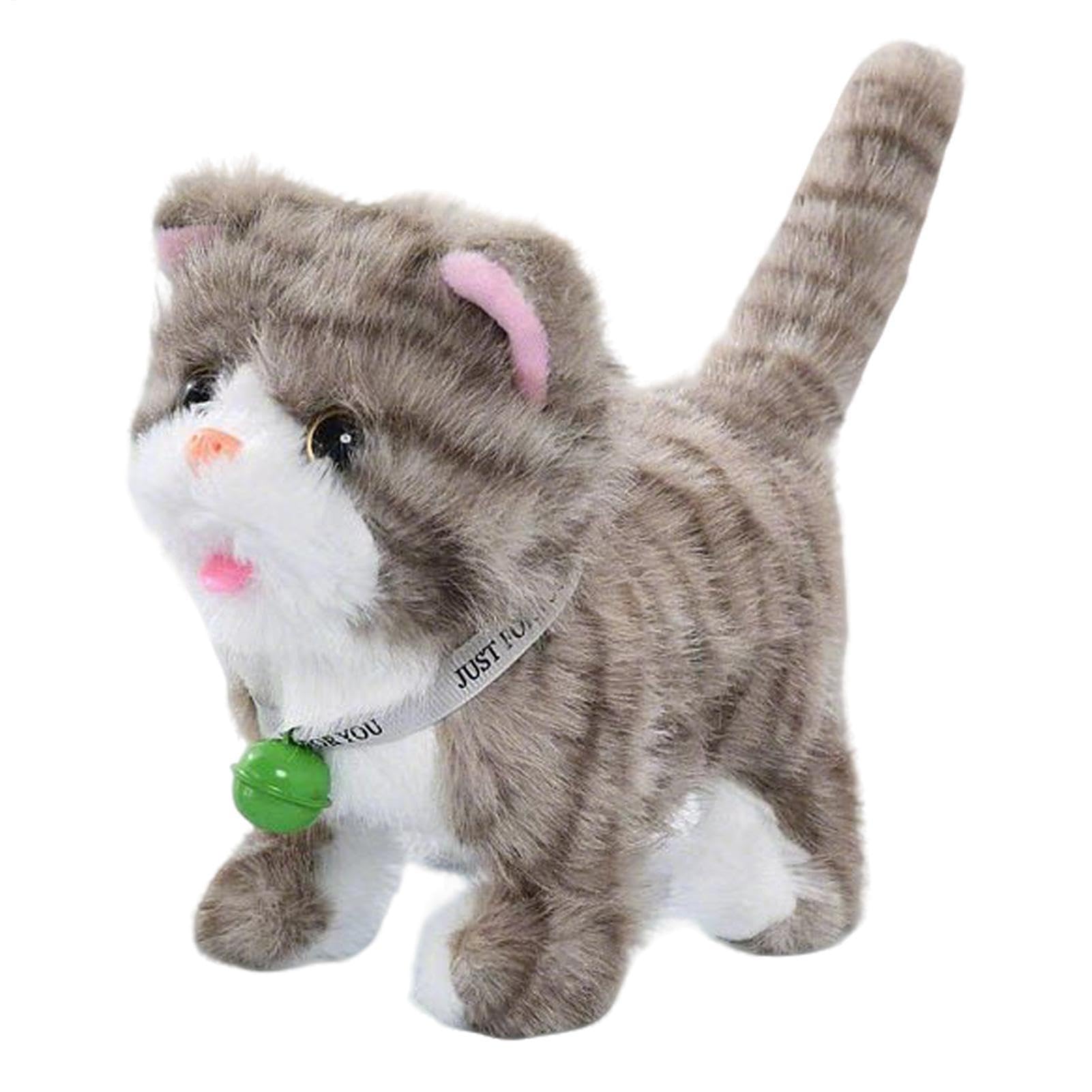 Plush Cat Toys, With Soothing Sounds, 17x10x18cm, Cuddly Toy, Kitten Meowing And Walking, Realistic Movement, For Boys Girls Preschoolers Children Pet Lovers