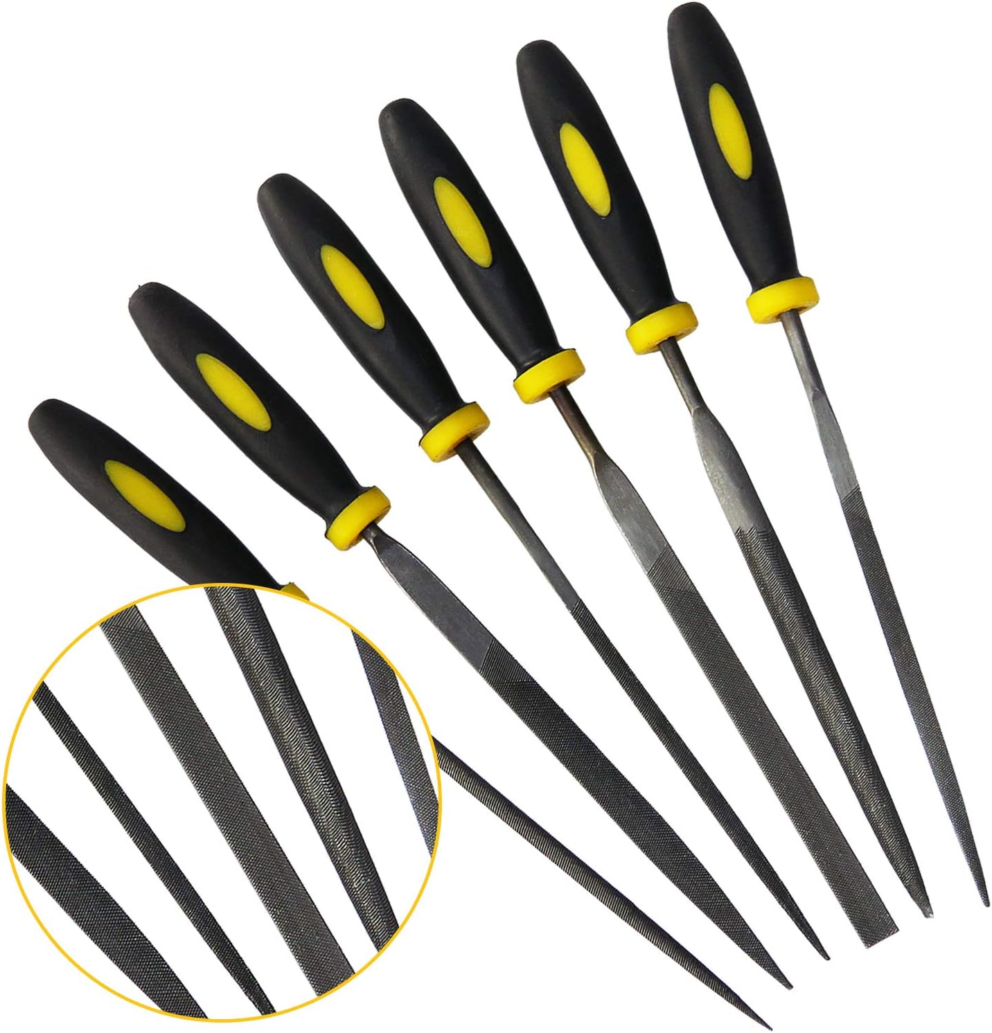 JINFENG Needle File Set(6 Piece HIGH Carbon Steel Precision) Hand Metal Tools