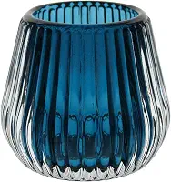 CASTIÇAL PORTA VELA DECORATIVO HOME&CO VIDRO 6x7x7cm AZUL