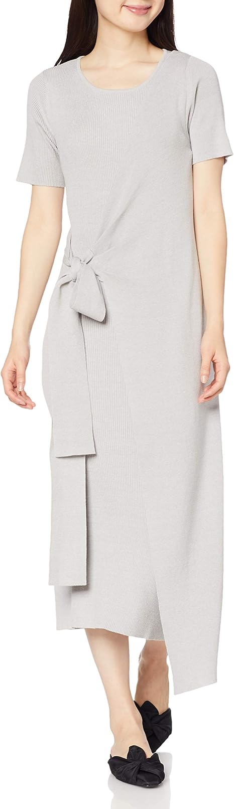 Amazon Co Jp ロイヤルパーティー ワンピース レイヤードウエストマークタイトワンピース レディース グレー 日本 F Free サイズ 服 ファッション小物
