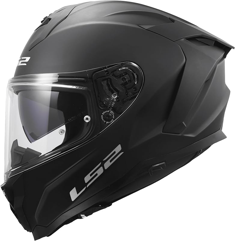 LS2, Challenger II Solid Full Face Motorcycle Helmet, Matt Black, M
