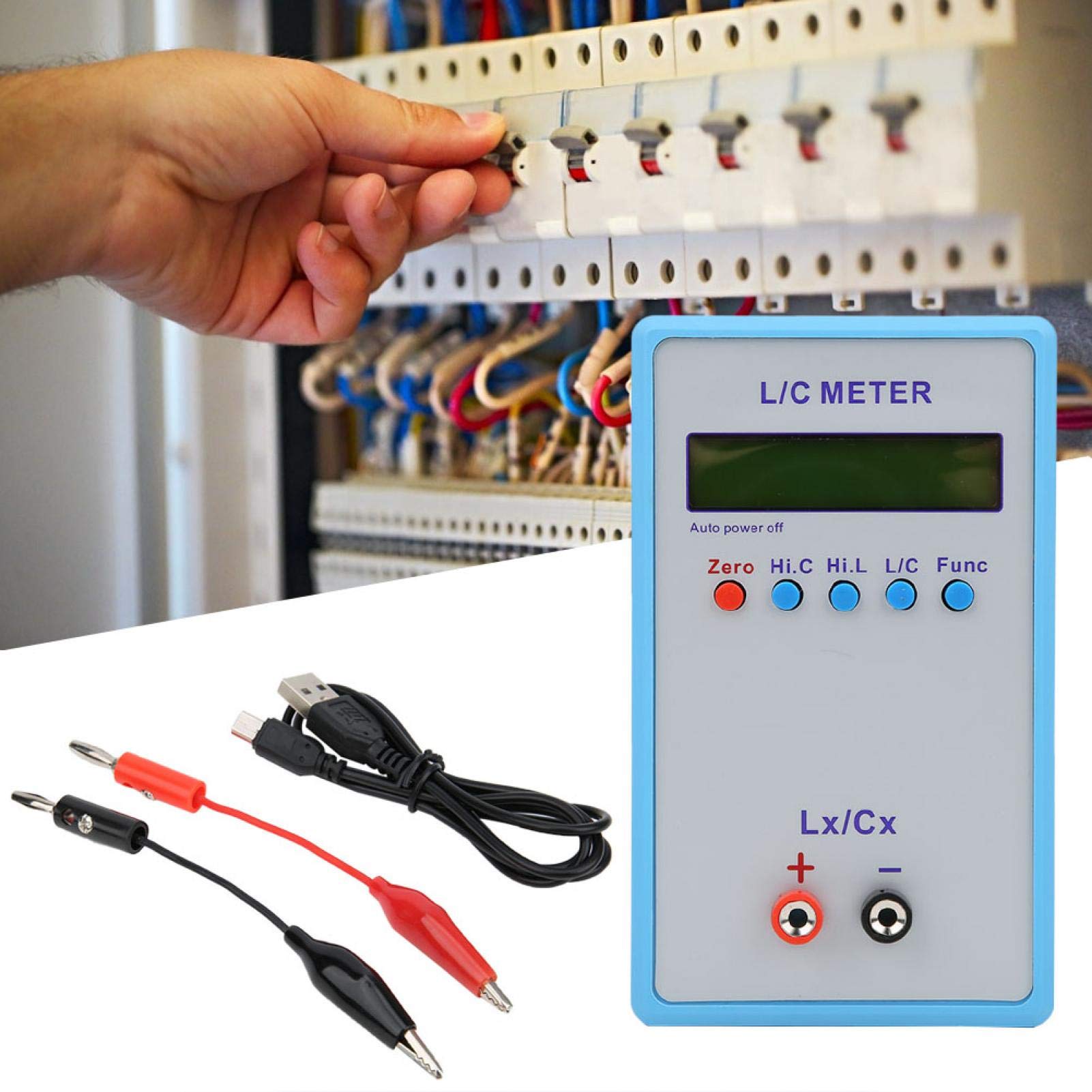 Probador LCR, Medidor L/C de pantalla LCD de resonancia LC, Multímetro de inductancia multifuncional portátil, LC-200A para investigación científica Ingeniería técnica