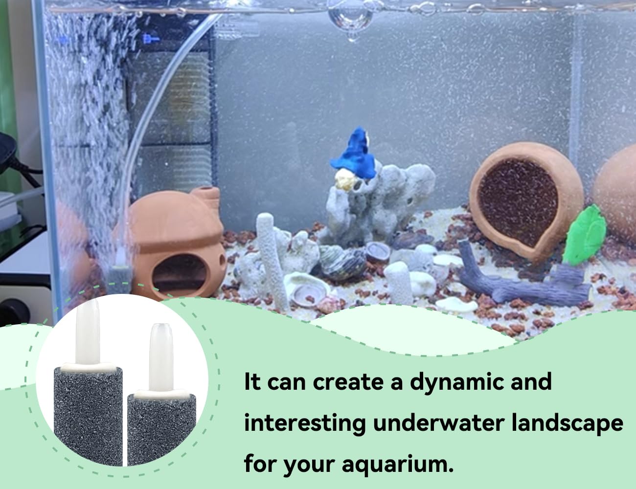 Kisangel Aquarium Air 25 Stuks Luchtstenen Cilinder Bubbel Diffuser Voor Zoetwater Hydrocultuur Systemen