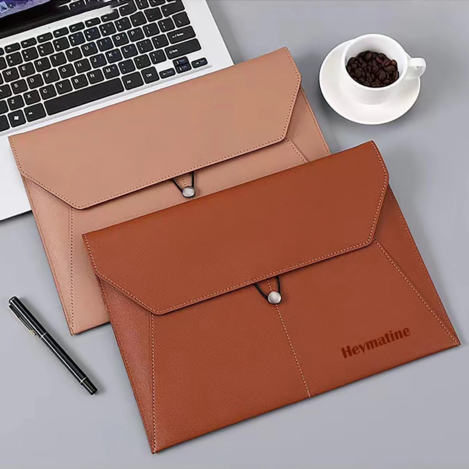 Heymatine Porte-Documents A4 Cuir Synthétique Étanche – Organiseur Vintage Pour Bureau & École