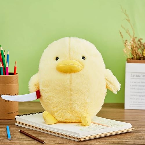 Miniatura 4 de Muimray Lindo pato de peluche con cuchillo, animales de peluche de pato, juguetes suaves de patito, almohada divertida de regalo para niños y