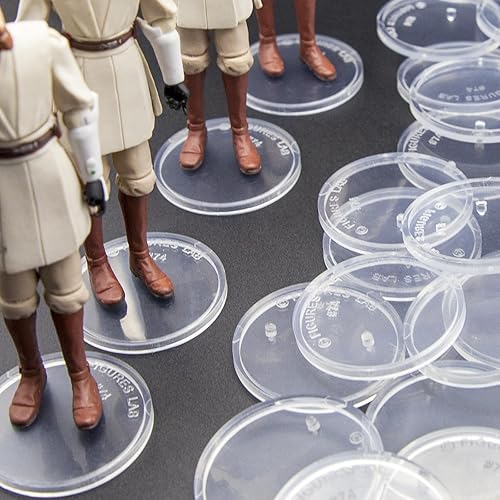 SIXPOINTS 70 piezas de base redonda transparente compatible con figura de acción de película de 3.75 pulgadas, modelo MODERN G i JoeMarvel, disco de