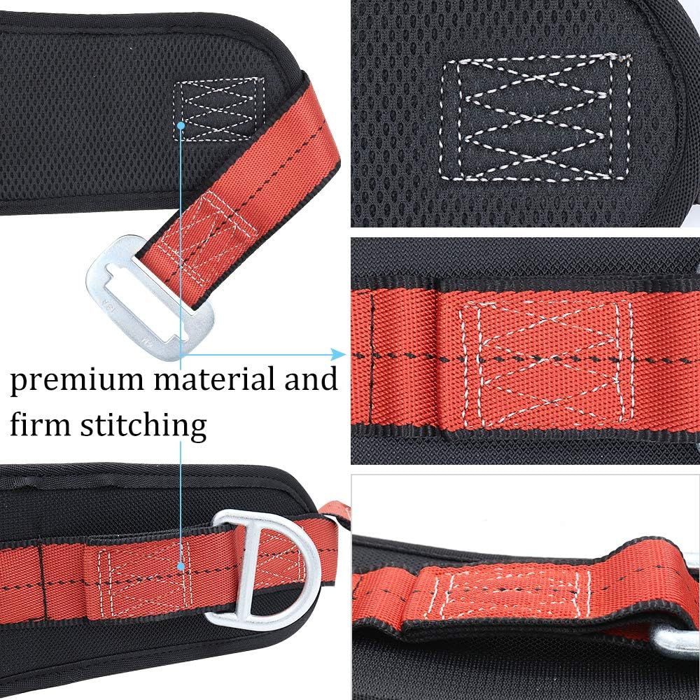 X XBEN Portable Safety Belt Kit, With Hip Pad and 2 D Rings, safety Climbing Harness