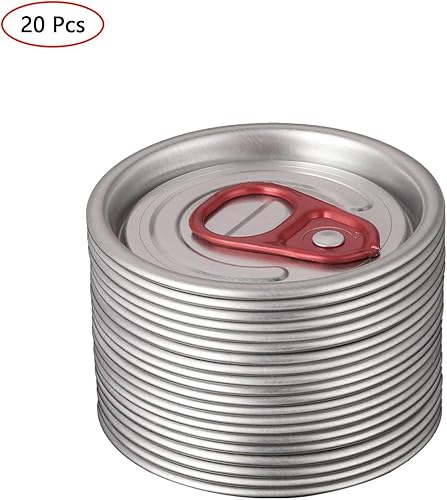 Miniatura 10 de Aislor Cubiertas para tapas de latas, cubierta protectora de anillo de extracción de latas de soda, tapa para bebidas plateadas, 20 unidades