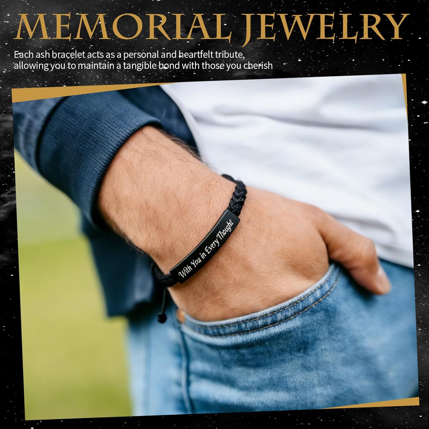 5 Pcs Cremation Jewelry Urn Bracelet Bangle Rope Handmade Braided Ashes Bracelet Adjustable Personalized Memorial Keepsakes for Loved Ones Men Women and Pets Ashes