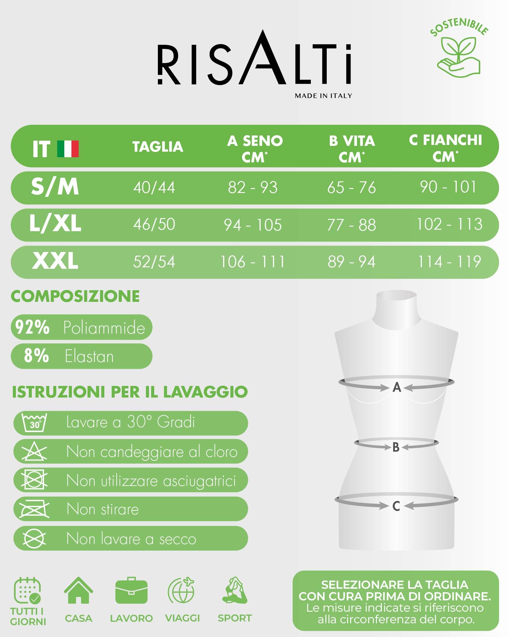 Risalti Canotta Donna Spalla Stretta Eco Friendly 3pz – Canottiera Donna Seamless, Canotta Spalline Sottili in Microfibra Yees Green, Tank Top Sostenibile e Confortevole – Made in Italy