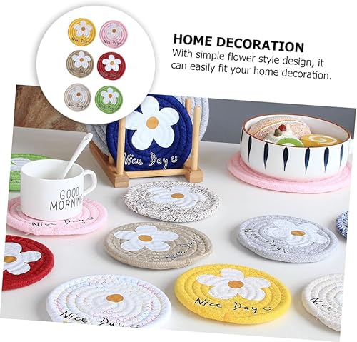 Miniatura 5 de Mantel individual de cuerda de algodón, decoración coreana, macetas de té japonesas, manteles individuales tejidos, salvamanteles, salvamanteles,