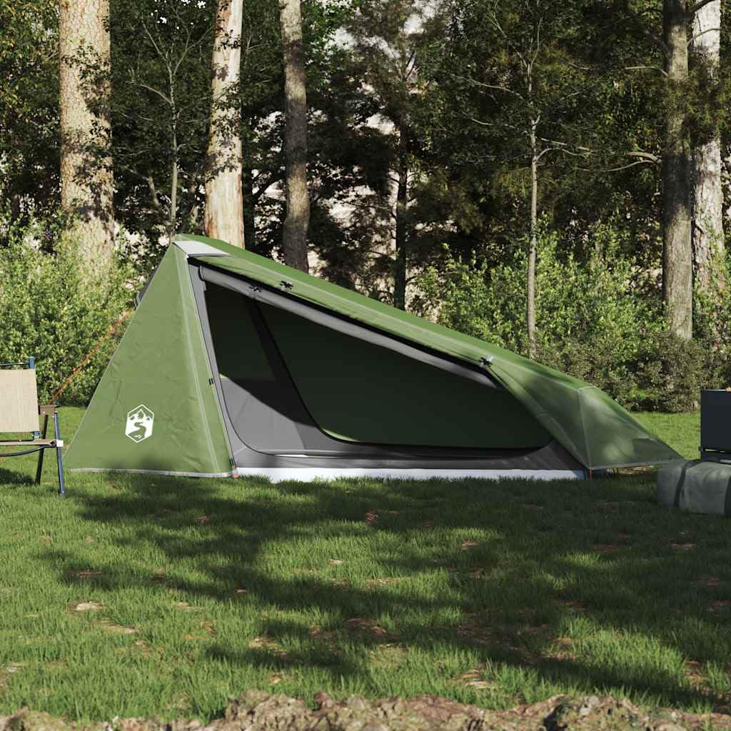 Tunnelzelt Person grau orange wasserdicht, leichtes Campingzelt mit Moskitonetz, Winddicht, atmungsaktiv, für Trekking, Biwak, Wandern, Reise und Outdoor