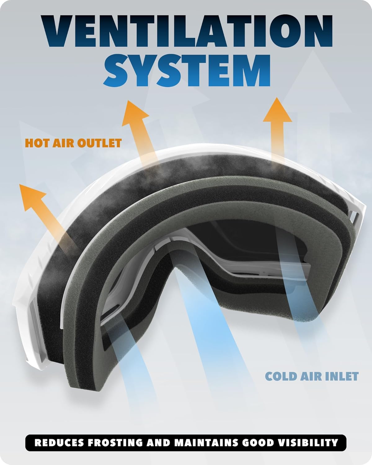 findway OTG Ski Goggles - Over Glasses Snow Snowboard Goggles for Men Women Adult & Youth - Anti-Fog 100% UV Protection - Image 4