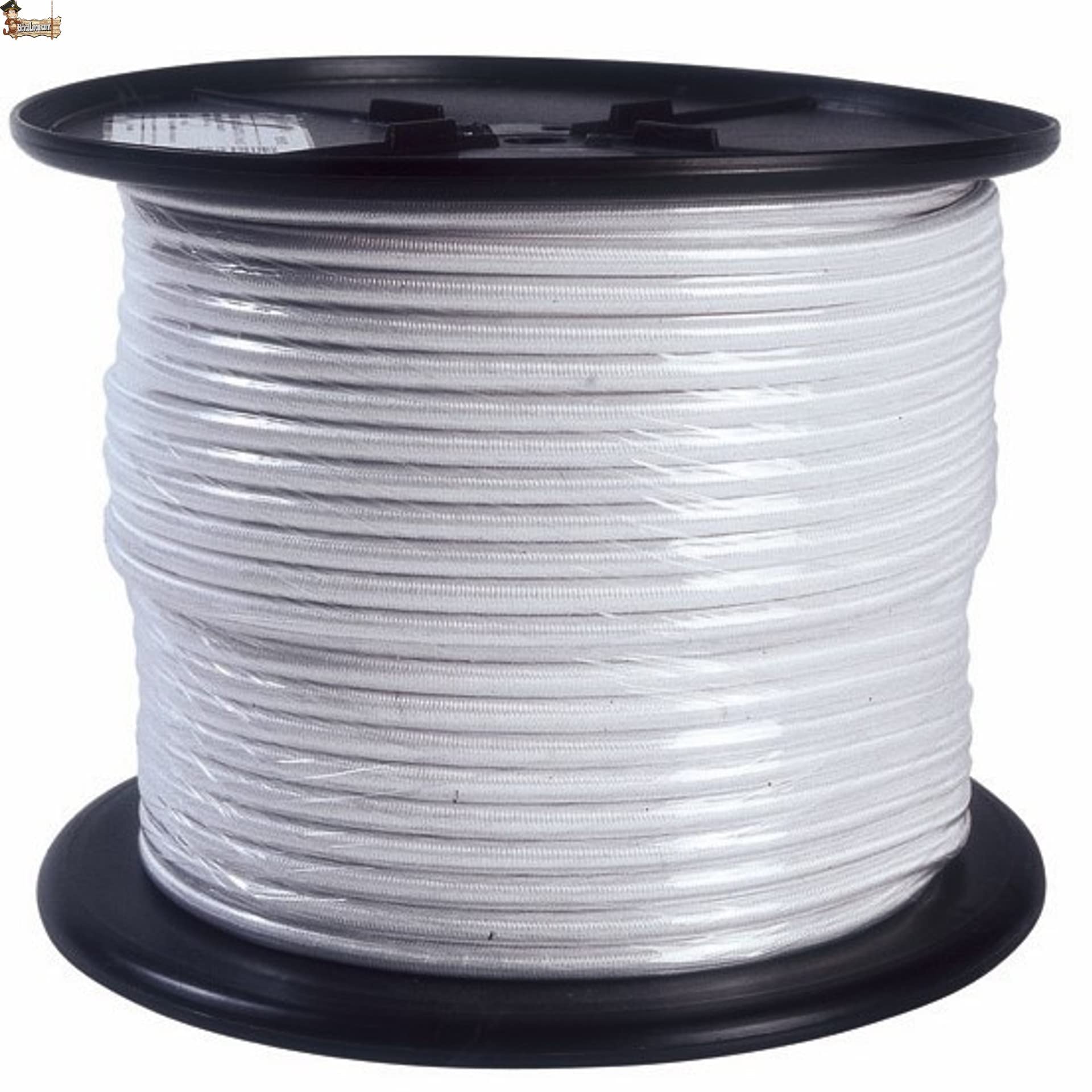 BricoLoco.com Corda elastica in gomma per tela piscina o rimorchi. Rotonda. Cordino polpi Trasporto. nautica, pesca, navigazione. Colore: bianco. (50, Ø 8 mm.)