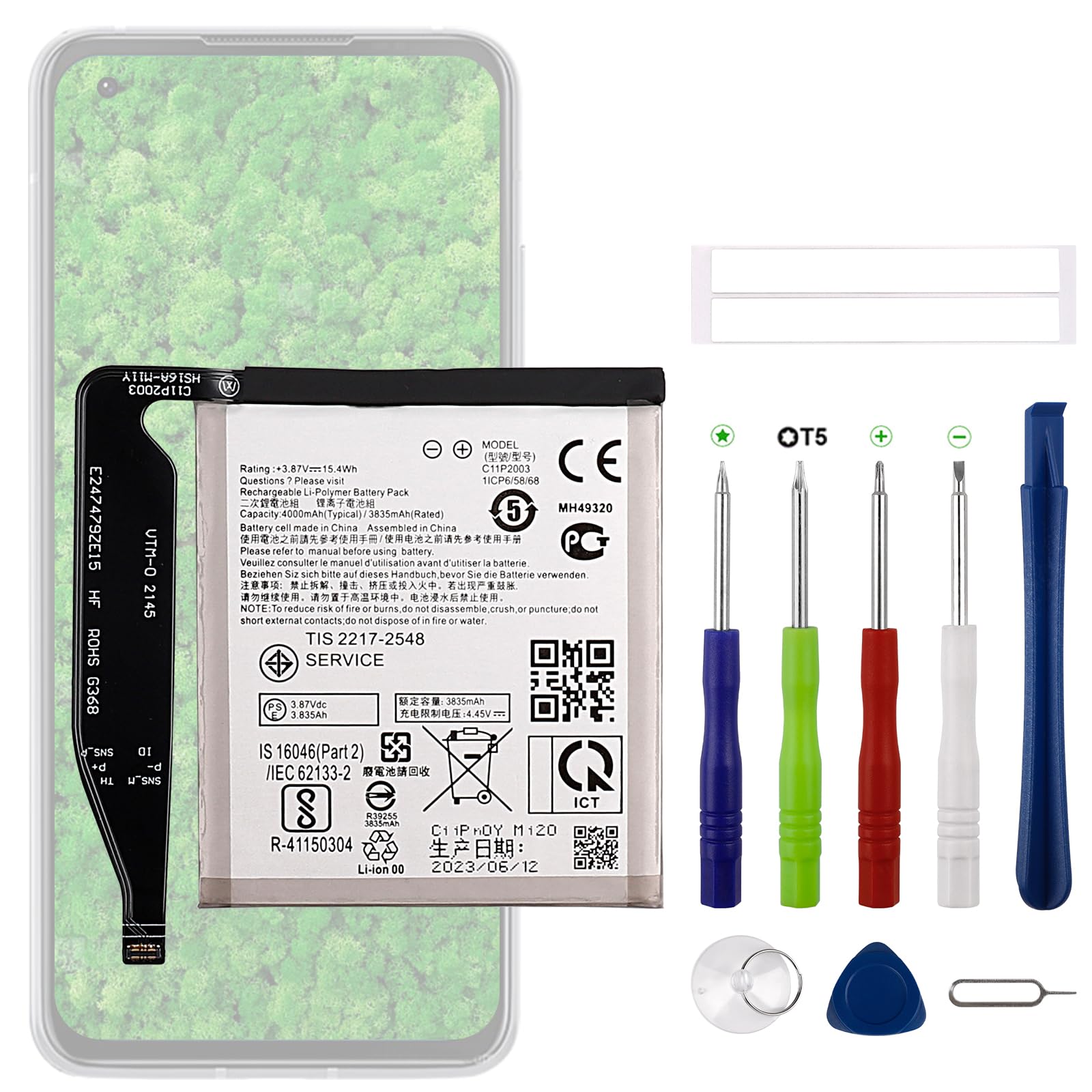 Nowość C11P2003 zamiennik akumulatora kompatybilny z Asus Zenfone 8 ZS590KS 0B200-0395000 bateria zamienna z zaktualizowanym zestawem narzędzi naprawczych